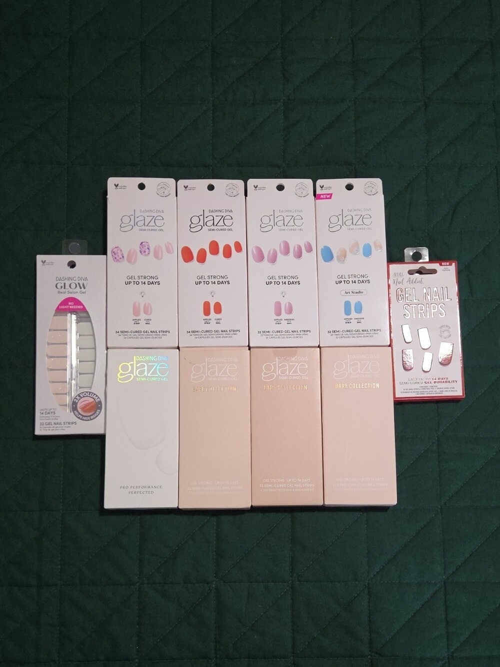 8 Packs Dashing Diva Glaze Gel Nail Strips